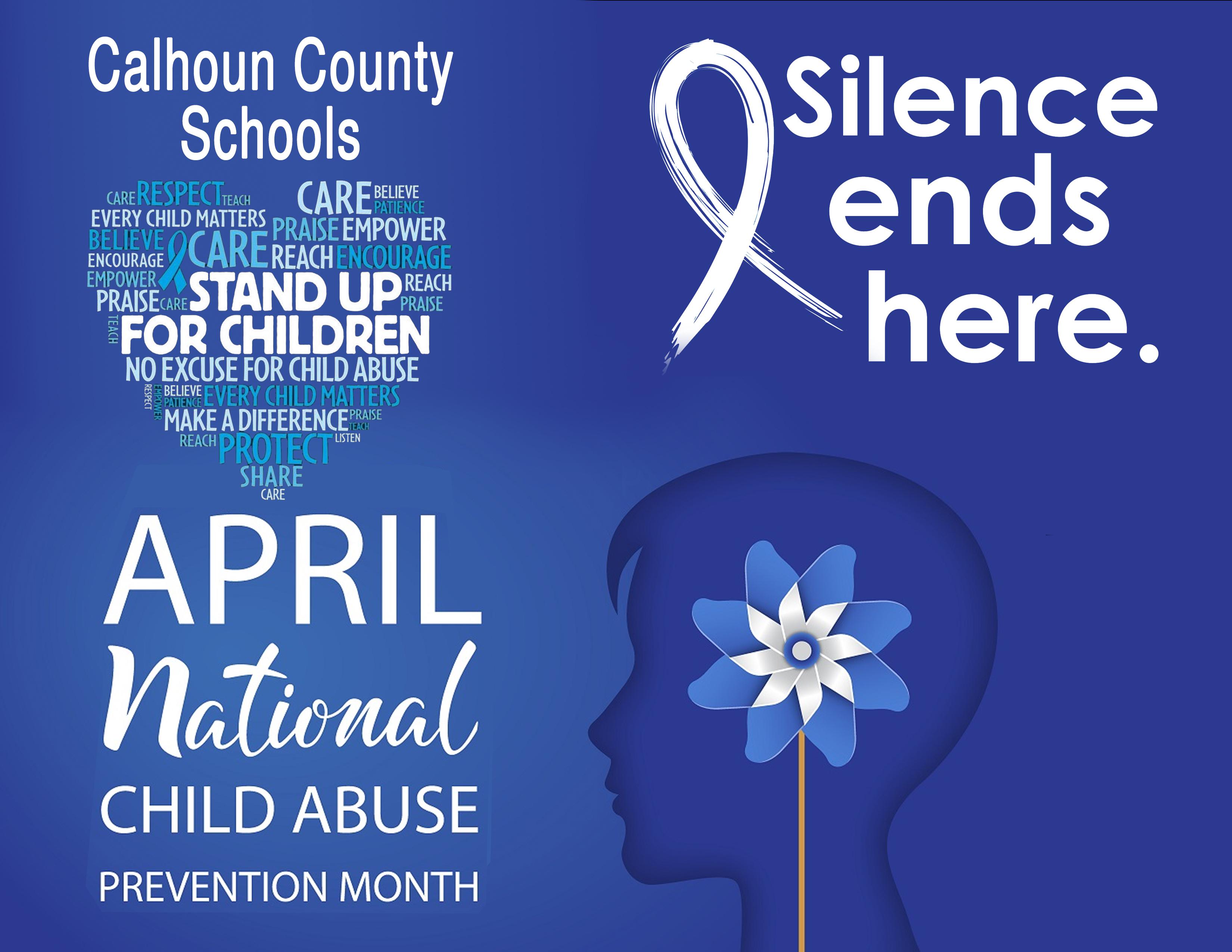 Blue box with April is Child Abuse Prevention Month